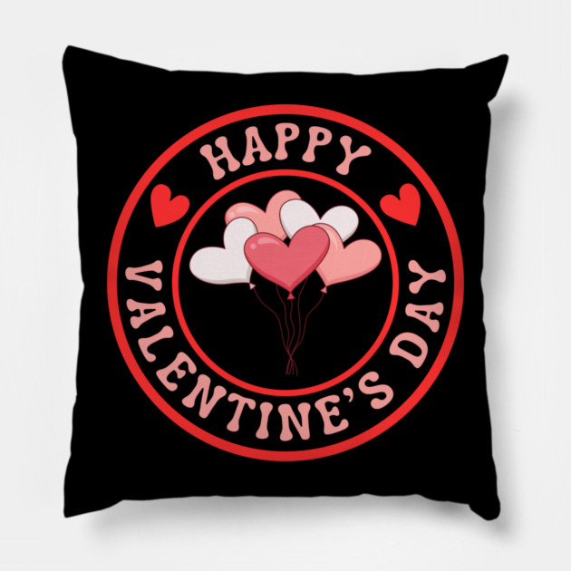 Happy Valentine's Day Pillow by Creatifly Graphic Tees