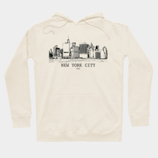 New York City - Vintage Ink Cityscape Hoodie