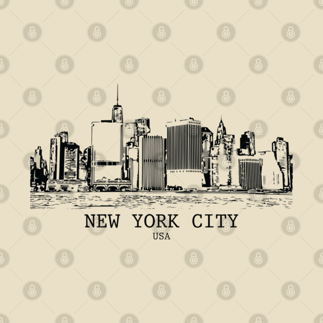 New York City - Vintage Ink Cityscape by Lakeric