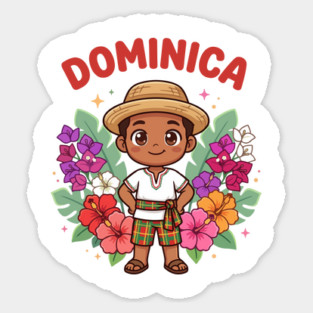 Dominica Traditional Outfit for Boys Dominican Culture Heritage Sticker
