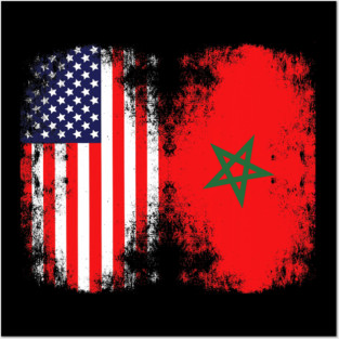 Moorish American Morocco Flag Moroccan Soccer Supporter World Cup 2026 Posters and Art