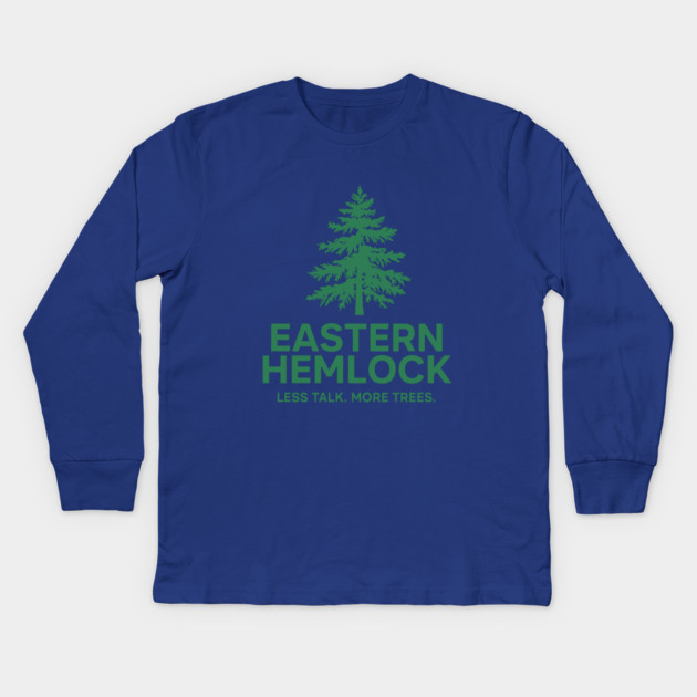 Eastern Hemlock – Native Forest Tree Illustration Kids Long Sleeve T-Shirt by JessArty