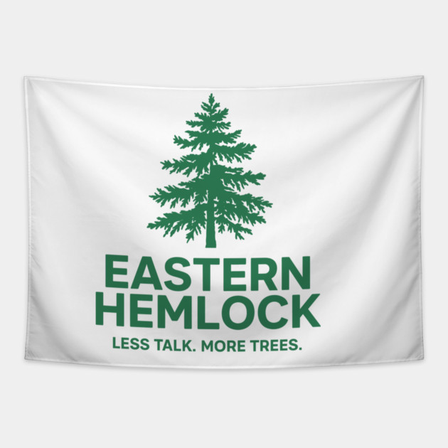 Eastern Hemlock – Native Forest Tree Illustration Tapestry by JessArty