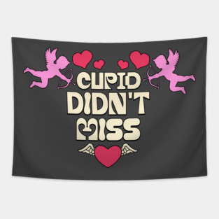 Cupid Themed Valentines Day Design Tapestry