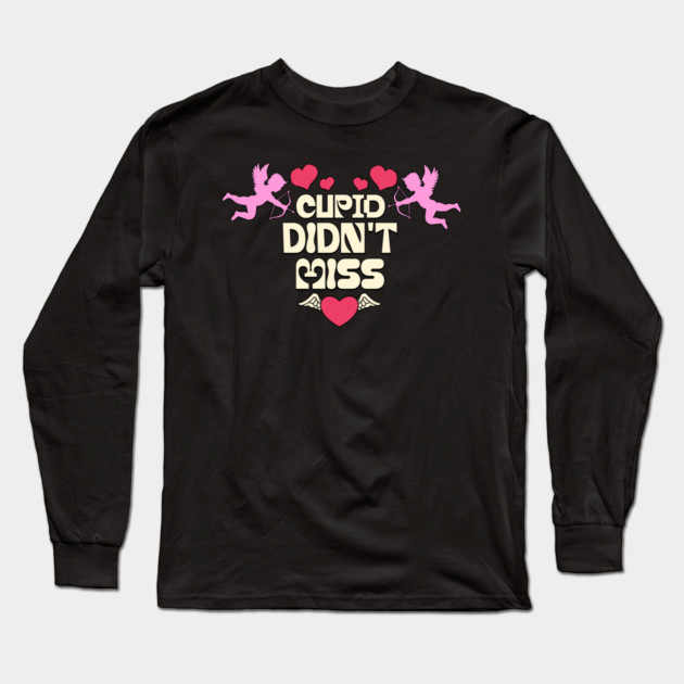 Cupid Themed Valentines Day Design Long Sleeve T-Shirt by TurnEffect