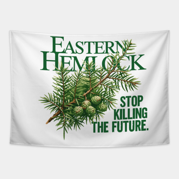 Eastern Hemlock – Forest Future Conservation Art Tapestry by JessArty