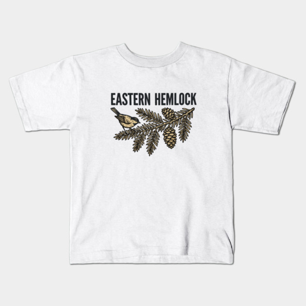 Eastern Hemlock – Wildlife Forest Botanical Art Kids T-Shirt by JessArty
