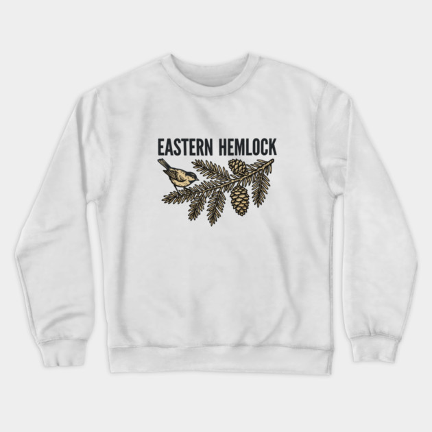 Eastern Hemlock – Wildlife Forest Botanical Art Crewneck Sweatshirt by JessArty
