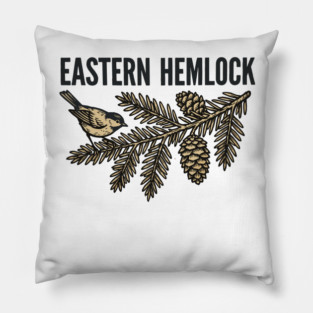 Eastern Hemlock – Wildlife Forest Botanical Art Pillow