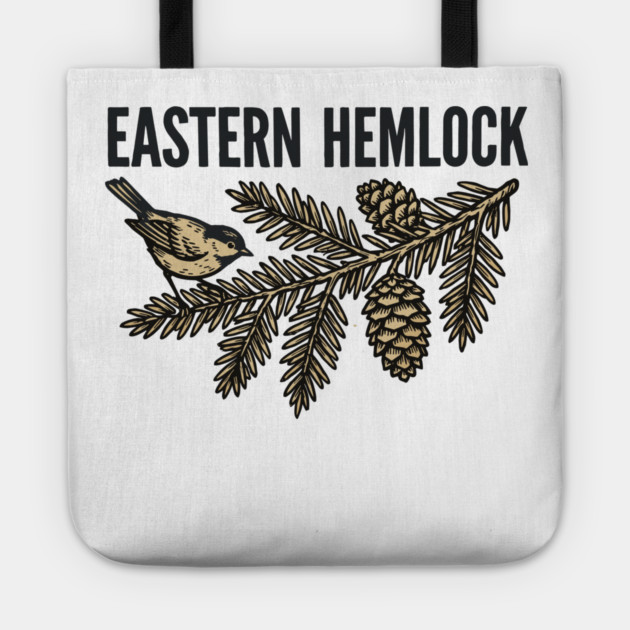 Eastern Hemlock – Wildlife Forest Botanical Art Tote by JessArty