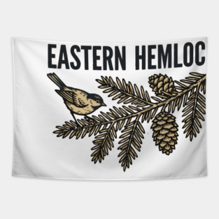 Eastern Hemlock – Wildlife Forest Botanical Art Tapestry