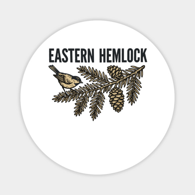 Eastern Hemlock – Wildlife Forest Botanical Art Magnet by JessArty
