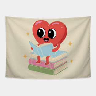 Valentine Book Lover Heart Tapestry