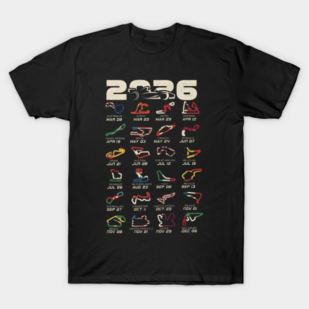 Schedule Formula Racing Cars 2026 T-Shirt by dtr_art