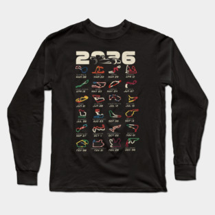 Schedule Formula Racing Cars 2026 Long Sleeve T-Shirt