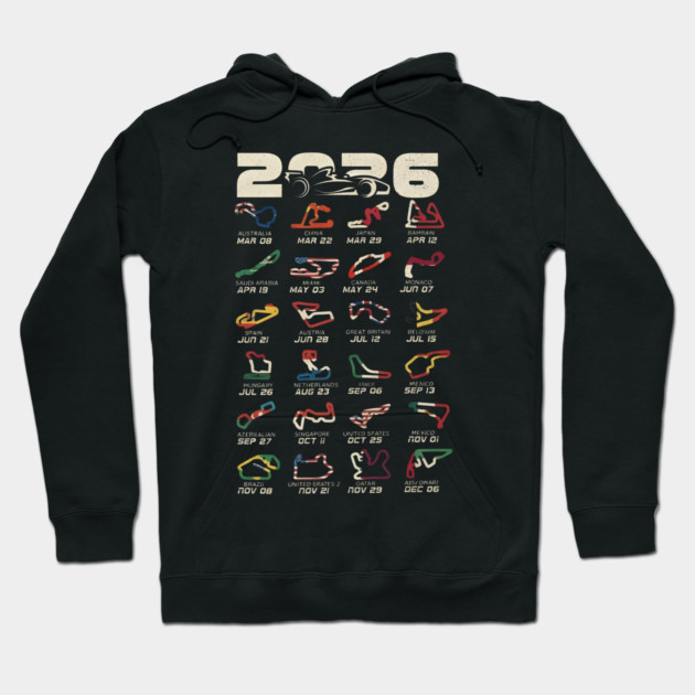 Schedule Formula Racing Cars 2026 Hoodie by dtr_art