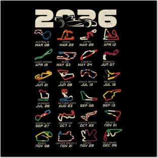 Schedule Formula Racing Cars 2026 Posters and Art