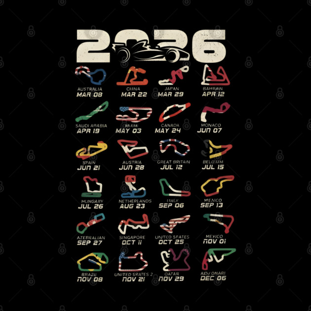 Schedule Formula Racing Cars 2026 by dtr_art