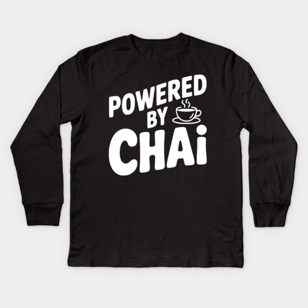Powered by Chai Kids Long Sleeve T-Shirt by Frank Ring