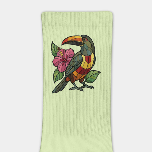 Stained Glass Collared Aracari Bird Art by BirdsnStuff