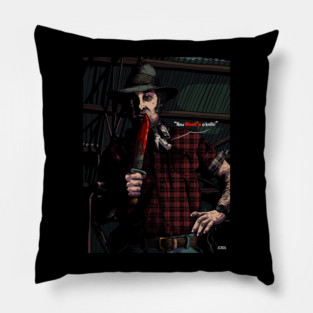 Wolf's Creek "Mickey Taylor" illustration (digital) Pillow
