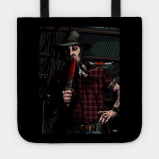 Wolf's Creek "Mickey Taylor" illustration (digital) Tote