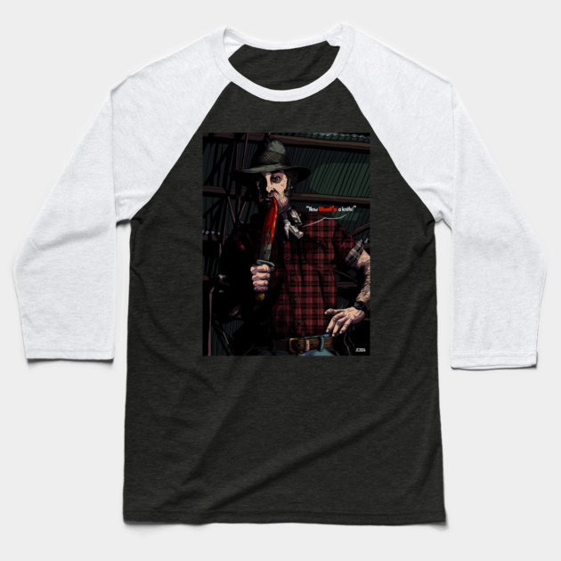 Wolf's Creek "Mickey Taylor" illustration (digital) Baseball T-Shirt by StagArtStudios