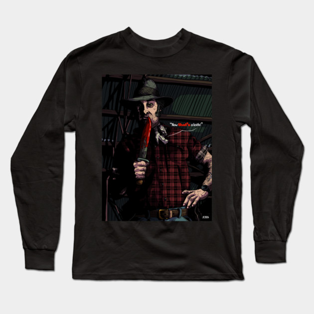 Wolf's Creek "Mickey Taylor" illustration (digital) Long Sleeve T-Shirt by StagArtStudios