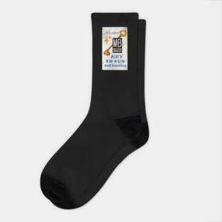 MB Another Key to Fun and Learning Vintage Boardgame Distressed Look Socks