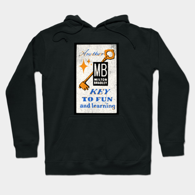 MB Another Key to Fun and Learning Vintage Boardgame Distressed Look Hoodie by Joaddo