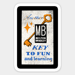 MB Another Key to Fun and Learning Vintage Boardgame Distressed Look Magnet