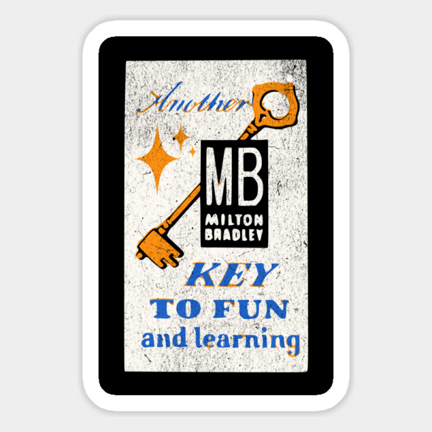 MB Another Key to Fun and Learning Vintage Boardgame Distressed Look Magnet by Joaddo