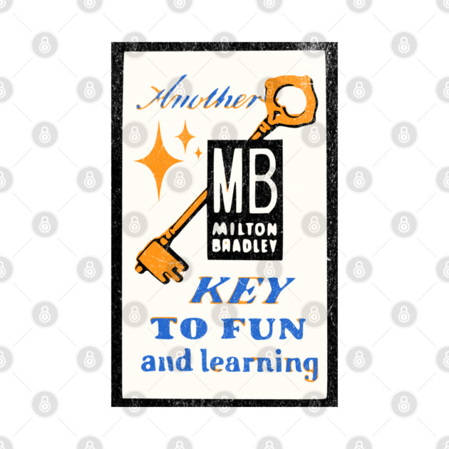 MB Another Key to Fun and Learning Vintage Boardgame Distressed Look by Joaddo