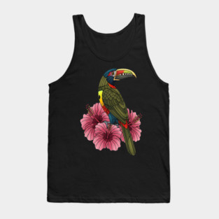 Stained Glass Collared Aracari Tropical Art Tank Top