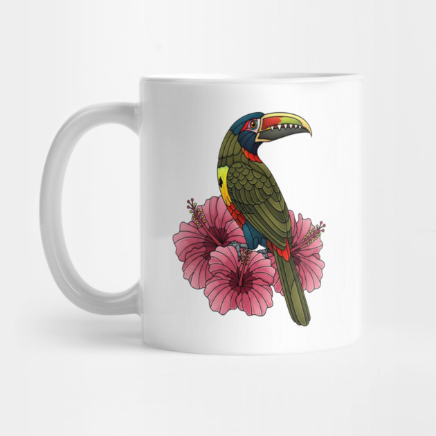 Stained Glass Collared Aracari Tropical Art by BirdsnStuff