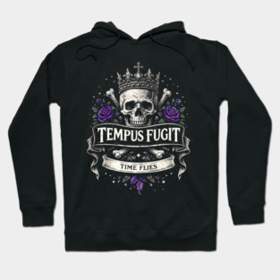 Tempus Fugit Gothic Skull Shirt – Dark Academia Time Flies Art Hoodie