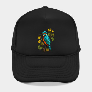 Stained Glass Common Kingfisher Bird Art Hat