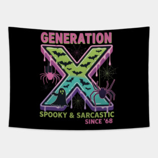 Gen X Halloween Spooky Sarcastic Since 1968 Gen Xer Tapestry