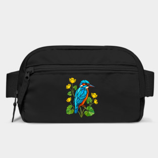 Stained Glass Kingfisher with Yellow Flowers Bag