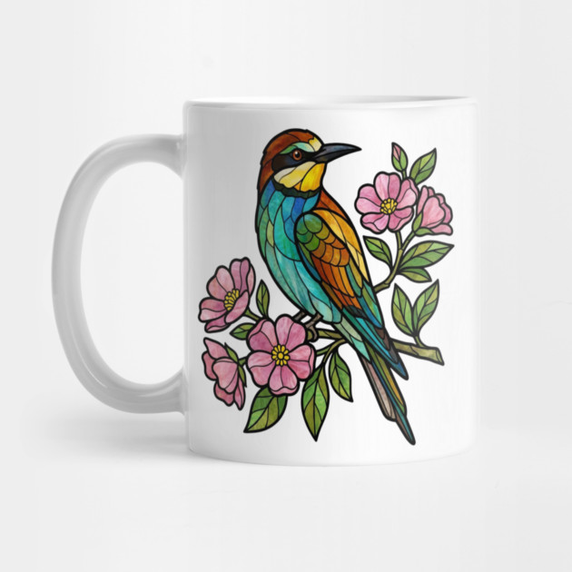 Stained Glass European Bee Eater Bird Art by BirdsnStuff