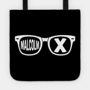Malcolm X glasses, black history Tote