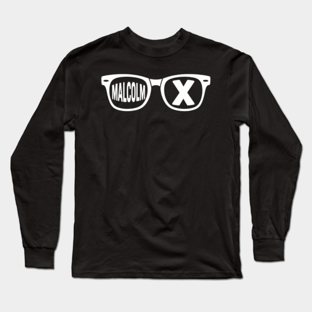 Malcolm X glasses, black history Long Sleeve T-Shirt by UrbanLifeApparel