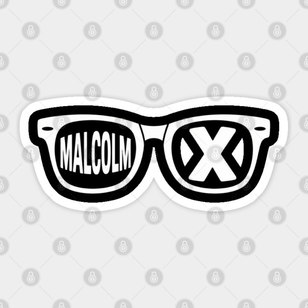 Malcolm X glasses, black history Sticker by UrbanLifeApparel