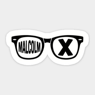 Malcolm X glasses, black lives matter Sticker