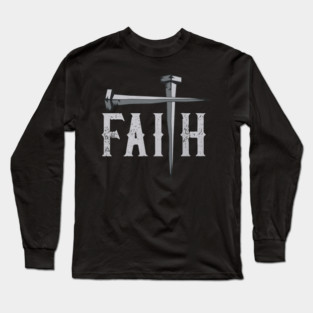 Christian Faith & Cross Faith Cross Nails Long Sleeve T-Shirt