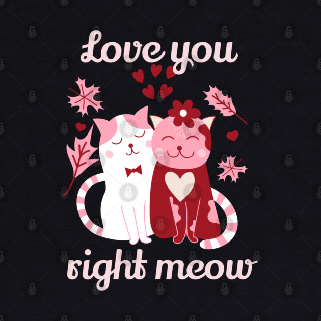 Love You Right Meow Cat Valentine Themed Design by TurnEffect