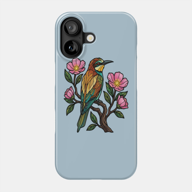 European Bee Eater Botanical Bird Art Phone Case by BirdsnStuff