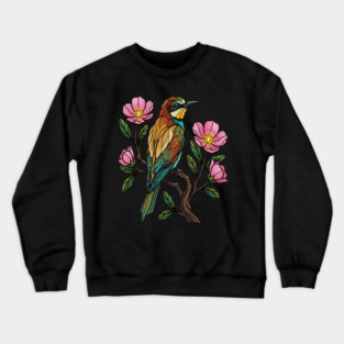European Bee Eater Botanical Bird Art Crewneck Sweatshirt