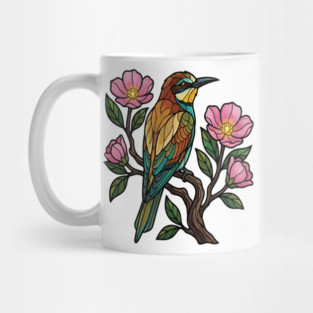 European Bee Eater Botanical Bird Art Mug