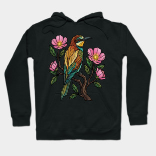 European Bee Eater Botanical Bird Art Hoodie